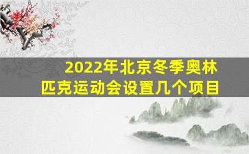 2022年北京冬季奥林匹克运动会设置几个项目