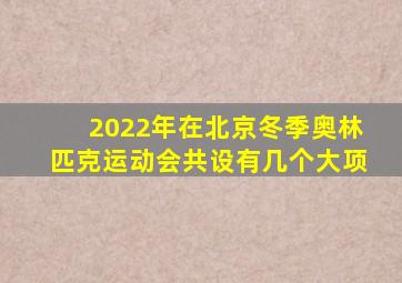 2022年在北京冬季奥林匹克运动会共设有几个大项