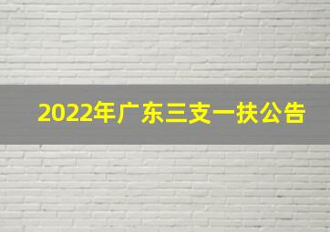 2022年广东三支一扶公告