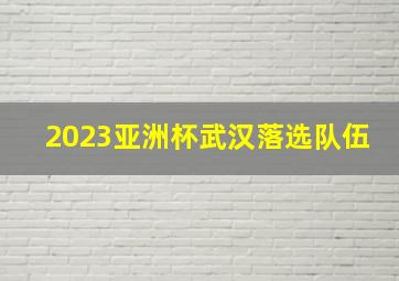 2023亚洲杯武汉落选队伍