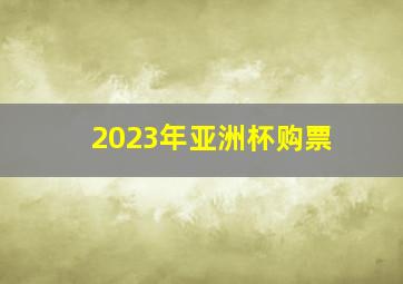 2023年亚洲杯购票