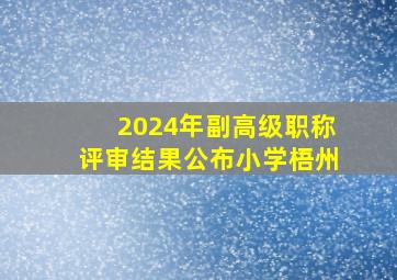 2024年副高级职称评审结果公布小学梧州