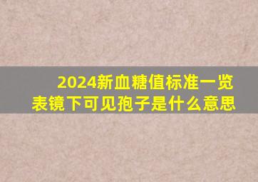 2024新血糖值标准一览表镜下可见孢子是什么意思