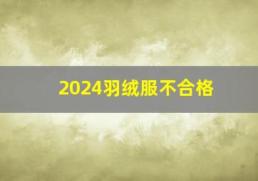 2024羽绒服不合格