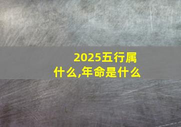 2025五行属什么,年命是什么