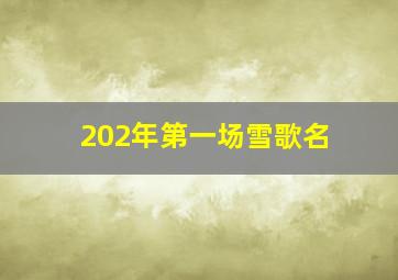 202年第一场雪歌名