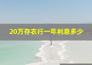 20万存农行一年利息多少