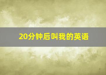 20分钟后叫我的英语