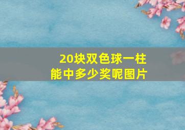 20块双色球一柱能中多少奖呢图片