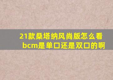 21款桑塔纳风尚版怎么看bcm是单口还是双口的啊