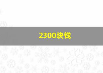 2300块钱