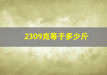 2309克等于多少斤