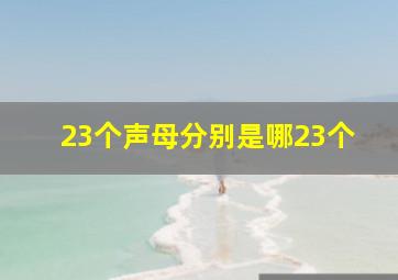 23个声母分别是哪23个