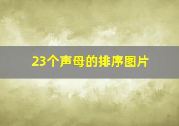 23个声母的排序图片