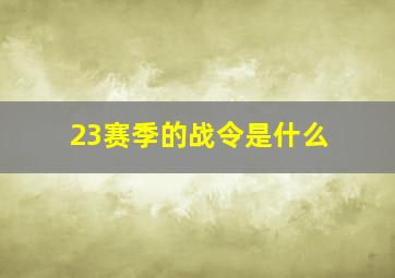 23赛季的战令是什么