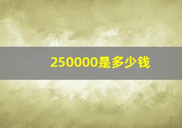 250000是多少钱