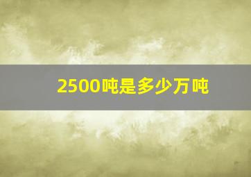 2500吨是多少万吨