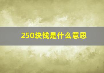 250块钱是什么意思