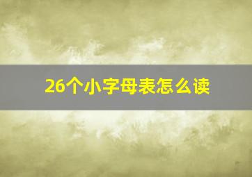 26个小字母表怎么读