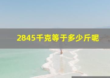 2845千克等于多少斤呢