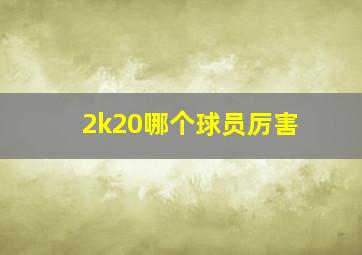 2k20哪个球员厉害