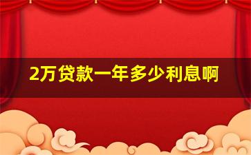 2万贷款一年多少利息啊