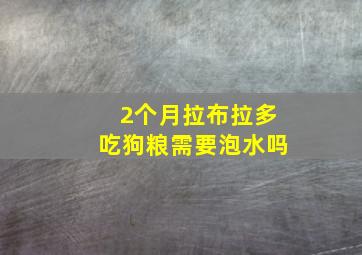 2个月拉布拉多吃狗粮需要泡水吗