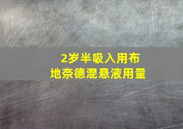 2岁半吸入用布地奈德混悬液用量