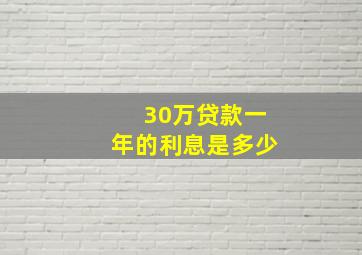 30万贷款一年的利息是多少