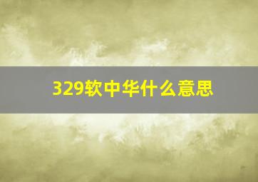 329软中华什么意思