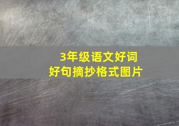 3年级语文好词好句摘抄格式图片