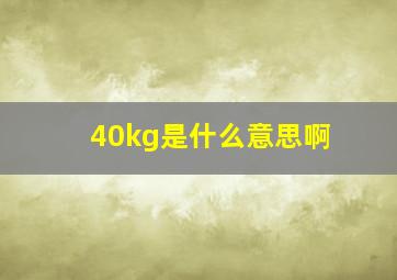 40kg是什么意思啊