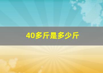 40多斤是多少斤