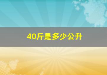 40斤是多少公升