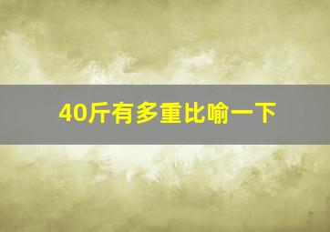 40斤有多重比喻一下