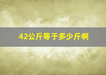 42公斤等于多少斤啊