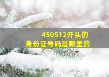 450512开头的身份证号码是哪里的