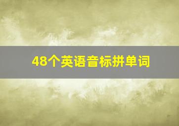 48个英语音标拼单词