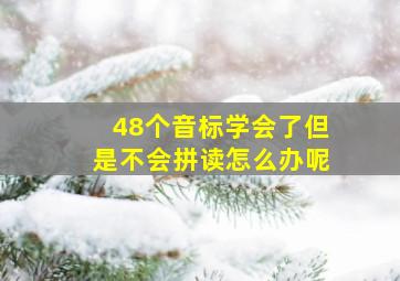 48个音标学会了但是不会拼读怎么办呢