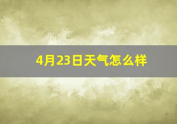 4月23日天气怎么样