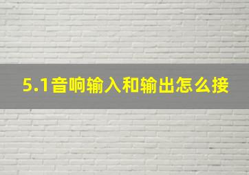 5.1音响输入和输出怎么接