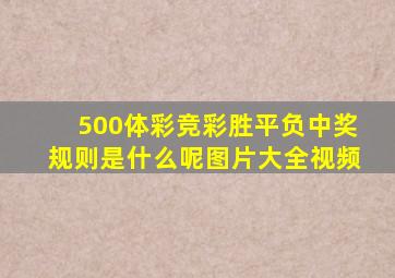 500体彩竞彩胜平负中奖规则是什么呢图片大全视频