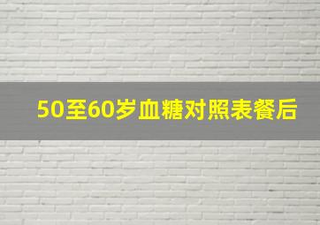 50至60岁血糖对照表餐后