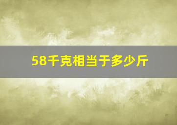 58千克相当于多少斤