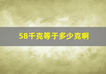 58千克等于多少克啊