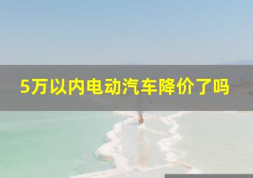 5万以内电动汽车降价了吗