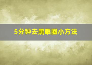 5分钟去黑眼圈小方法