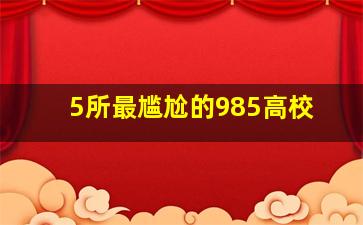 5所最尴尬的985高校