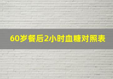 60岁餐后2小时血糖对照表