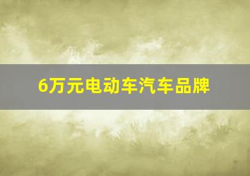 6万元电动车汽车品牌